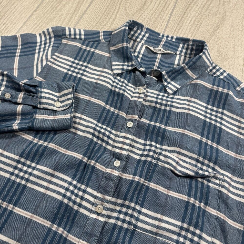 Mountain Khakis Relaxed Fit Flannel Shirt Womens L Turquoise Plaid Outdoors